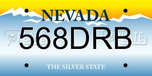 568DRB Nevada License Plate