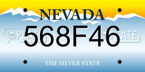 568F46 Nevada License Plate