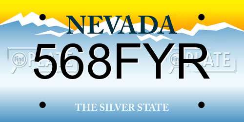 568FYR Nevada License Plate