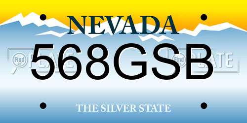 568GSB Nevada License Plate