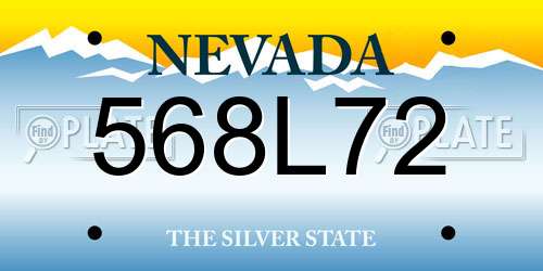 568L72 Nevada License Plate