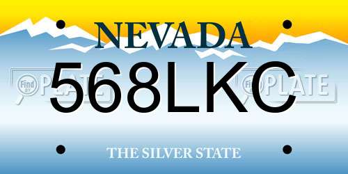 568LKC Nevada License Plate