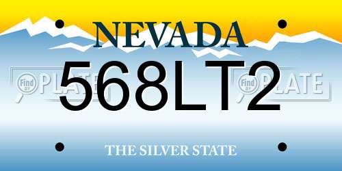 568LT2 Nevada License Plate