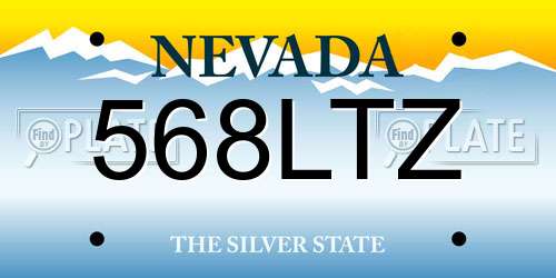 568LTZ Nevada License Plate