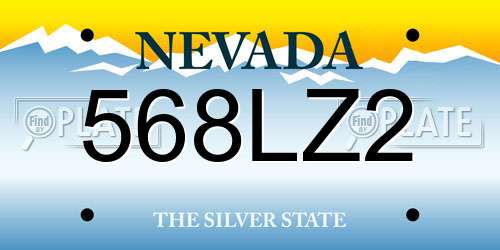 568LZ2 Nevada License Plate