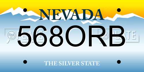 568ORB Nevada License Plate