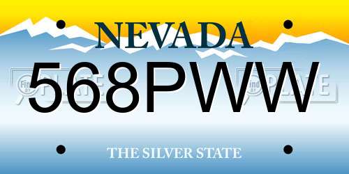 568PWW Nevada License Plate
