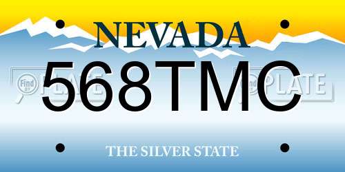 568TMC Nevada License Plate