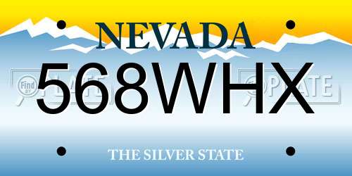 568WHX Nevada License Plate