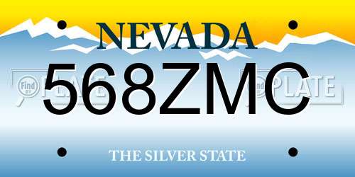 568ZMC Nevada License Plate