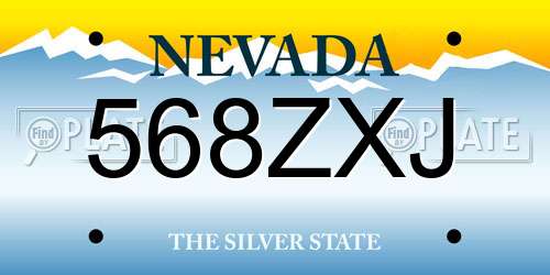 568ZXJ Nevada License Plate