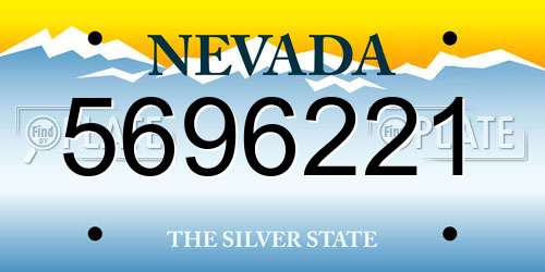 5696221 Nevada License Plate