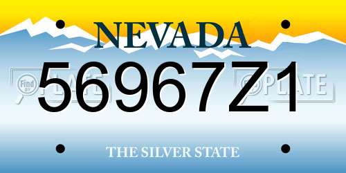 56967Z1 Nevada License Plate