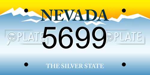 5699 Nevada License Plate