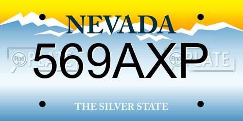 569AXP Nevada License Plate