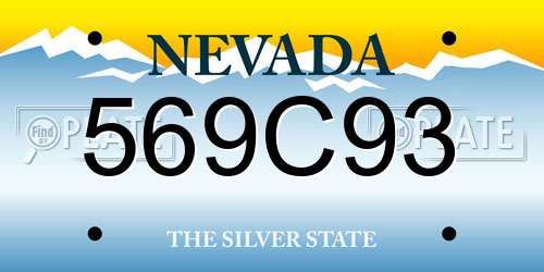 569C93 Nevada License Plate