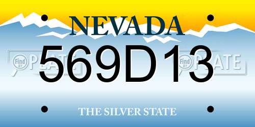 569D13 Nevada License Plate