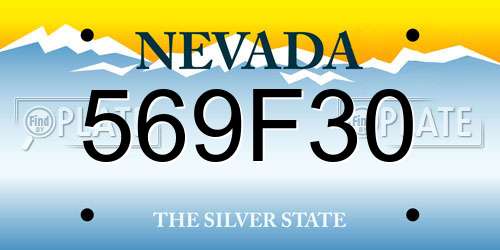 569F30 Nevada License Plate