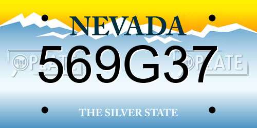 569G37 Nevada License Plate