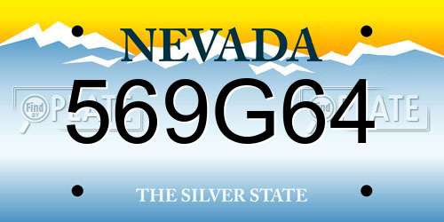 569G64 Nevada License Plate