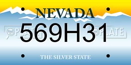 569H31 Nevada License Plate