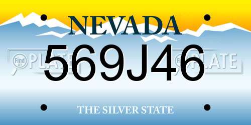 569J46 Nevada License Plate