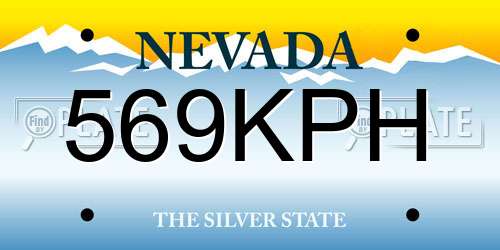 569KPH Nevada License Plate