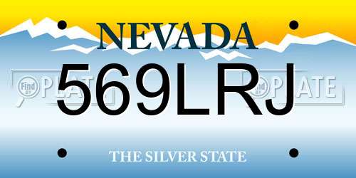 569LRJ Nevada License Plate