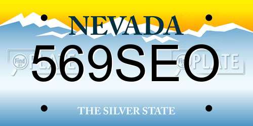 569SEO Nevada License Plate