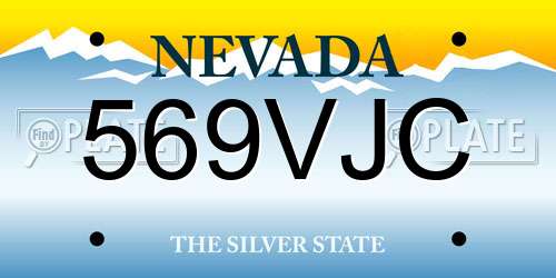 569VJC Nevada License Plate