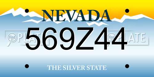 569Z44 Nevada License Plate
