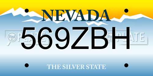 569ZBH Nevada License Plate