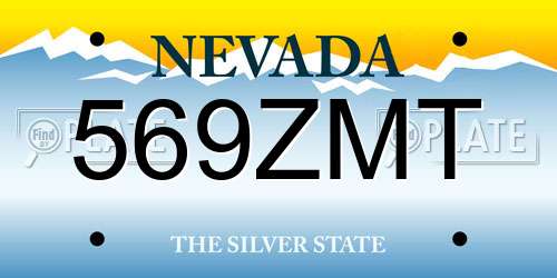 569ZMT Nevada License Plate