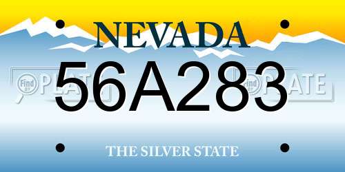 56A283 Nevada License Plate