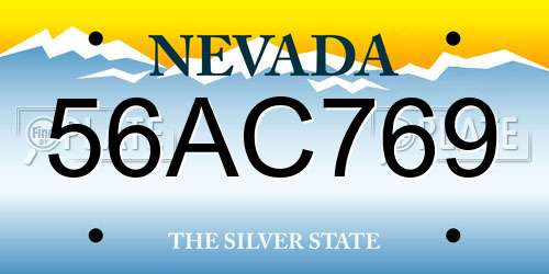 56AC769 Nevada License Plate