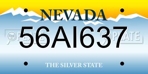 56AI637 Nevada License Plate