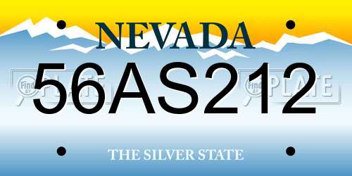 56AS212 Nevada License Plate