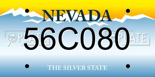 56C080 Nevada License Plate