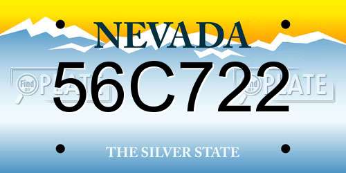 56C722 Nevada License Plate