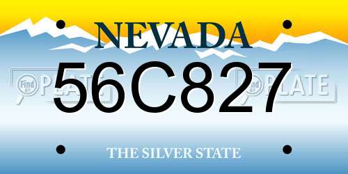 56C827 Nevada License Plate