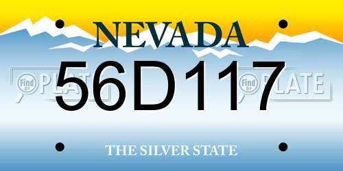 56D117 Nevada License Plate