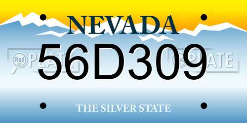 56D309 Nevada License Plate