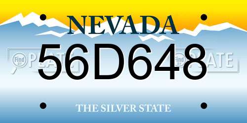 56D648 Nevada License Plate