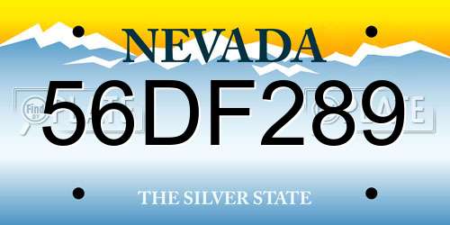 56DF289 Nevada License Plate