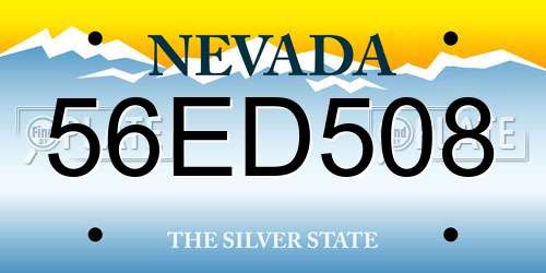 56ED508 Nevada License Plate
