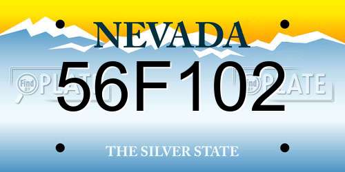 56F102 Nevada License Plate