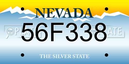 56F338 Nevada License Plate