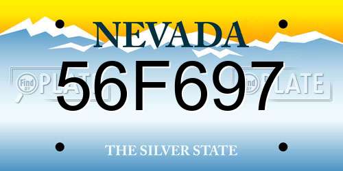 56F697 Nevada License Plate