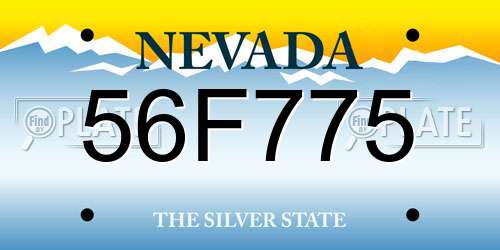 56F775 Nevada License Plate