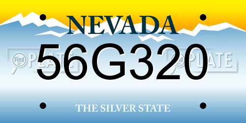 56G320 Nevada License Plate